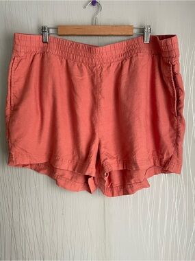 Old Navy Linen Blend Shorts Women’s Plus Size 2X Coral Pink Pull On Comfort
